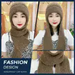 Windproof Integrated Ear Protection Cap Scarf Set