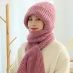 Windproof Integrated Ear Protection Cap Scarf Set