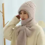 Windproof Integrated Ear Protection Cap Scarf Set