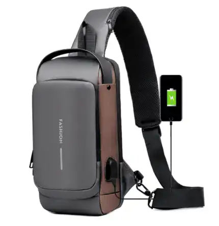 New Carbon Fiber Streamline Anti-Theft Sling Bag