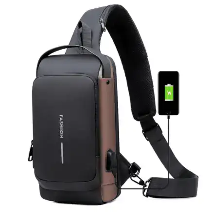 New Carbon Fiber Streamline Anti-Theft Sling Bag