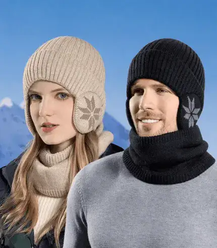 Winter Beanie Hat Scarf Sets Warm Knit Hat