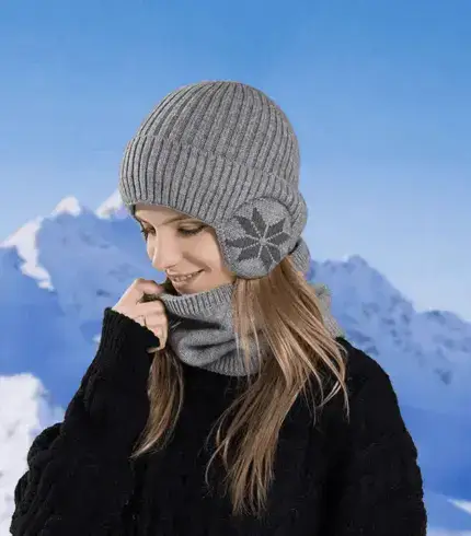 Winter Beanie Hat Scarf Sets Warm Knit Hat