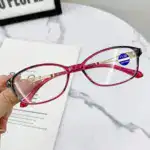 Women's Fashion Lightweight Metal Anti-blue Light Reading Glasses U01