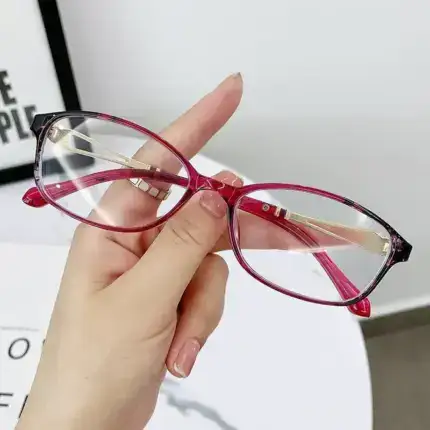Women's Fashion Lightweight Metal Anti-blue Light Reading Glasses U01
