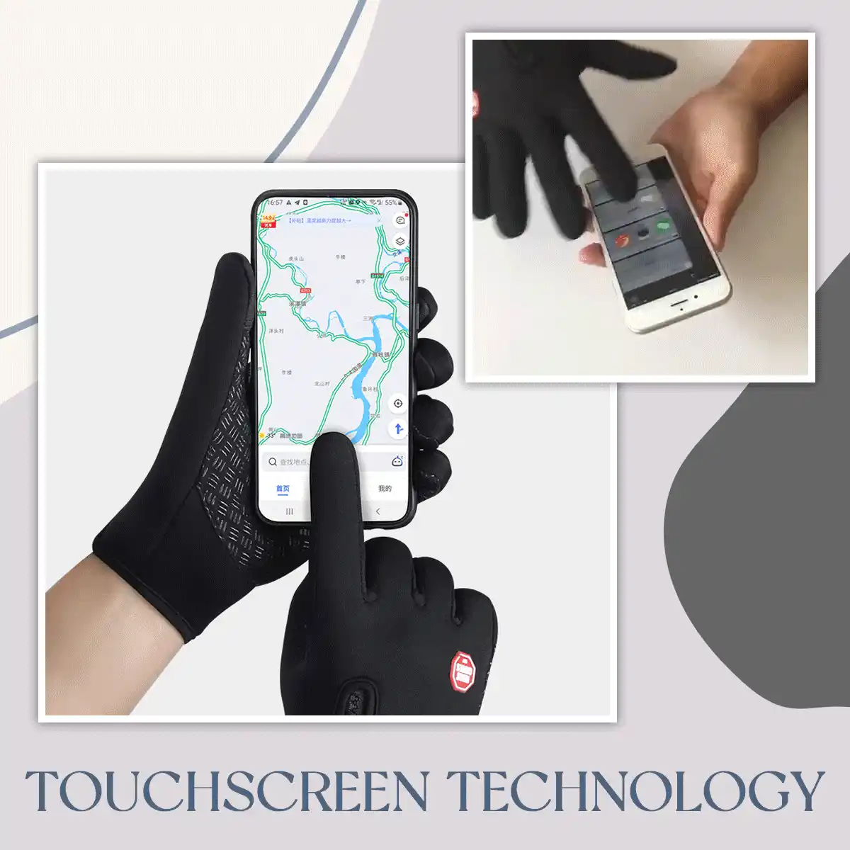 Touchscreen gloves in use