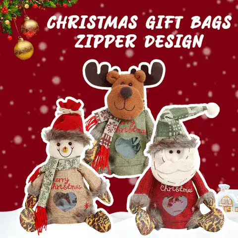 Christmas candy bag with holiday symbols