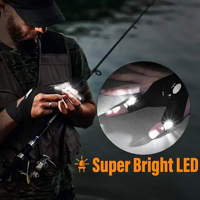 LED gloves with removable battery
